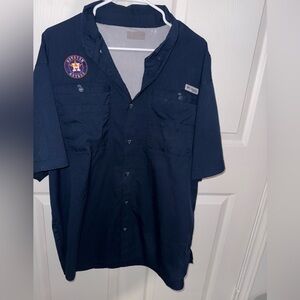 Houston Astros Navy Short Sleeve Button Shirt